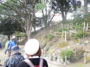 垣生公園には県指定文化財の横穴墓群があります。